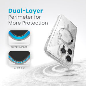 Speck Gemshell Grip + MagSafe - dėklas skirtas Apple iPhone 15 Pro Clear / Chrome Finish - Image 6