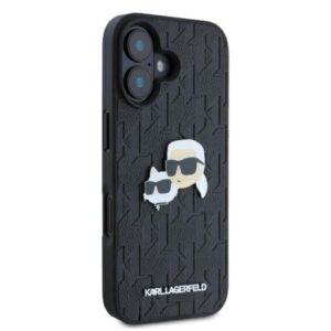 Karl Lagerfeld Monogram Karl & Choupette Head Pin - dėklas skirtas Apple iPhone 16 Plus black - Image 4