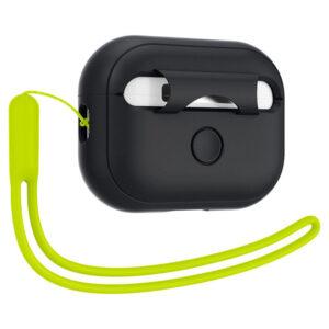 Spigen Silicone Fit Strap - dėklas skirtas Apple AIrPods Pro 1 / 2 (Black / Green) - Image 4