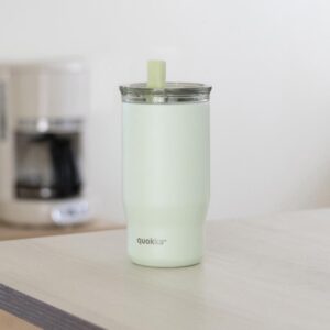 Quokka Mist - Stainless Steel Thermal Mug 720 ml with Straw (Pastel Green) - Image 3