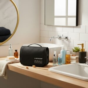 Dunlop – Travel Toiletry Bag with Hanging Hook 25x20x10 cm (Black) - Image 4