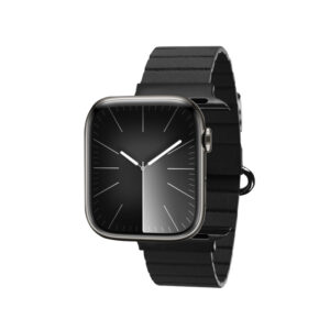 Crong Eclipse – Leather magnetic apyrankė skirta Apple Watch 44/45/46/49 mm black - Image 5