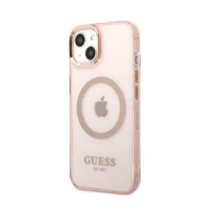 Guess Gold Outline Translucent MagSafe - dėklas skirtas Apple iPhone 13 Pink - Image 2