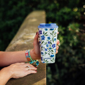 Quokka Vaso Cafe Doble Pared - Plastic mug with double walls 450 ml (Ditsy Bloom) - Image 2