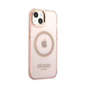 Guess Gold Outline Translucent MagSafe - dėklas skirtas Apple iPhone 13 Pink - Image 4