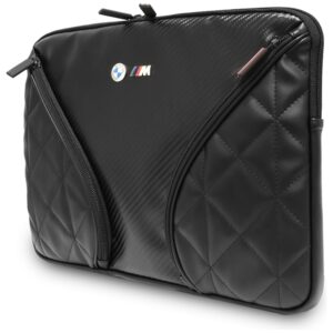BMW Carbon Pockets & Metal Logo - 14" Notebook Case Black - Image 2