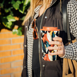 Quokka Vaso Cafe Doble Pared - Plastic mug with double walls 450 ml (Autumn Fall) - Image 2