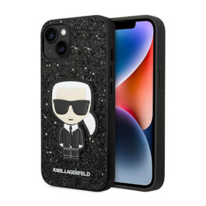Karl Lagerfeld Glitter Flakes Ikonik - dėklas skirtas Apple iPhone 14 Plus Black - Image 1