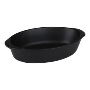Alpina - Ceramic Oven Dish, Oval, 20x12x5 cm, 470 ml (Black)