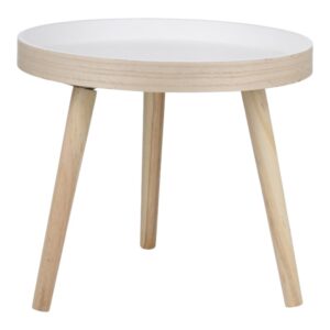 Arti Casa - Round Coffee Table for Living Room 40x36 cm (White / Wood) - Image 2