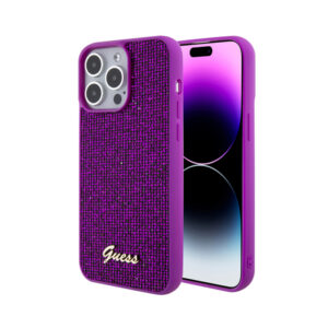 Guess Disco Metal Script - dėklas skirtas Apple iPhone 15 Pro Max Fuchsia
