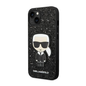 Karl Lagerfeld Glitter Flakes Ikonik - dėklas skirtas Apple iPhone 14 Plus Black - Image 2