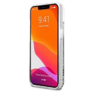 Karl Lagerfeld Liquid Glitter Karl & Choupette Head - dėklas skirtas Apple iPhone 13 mini Silver - Image 5