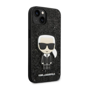 Karl Lagerfeld Glitter Flakes Ikonik - dėklas skirtas Apple iPhone 14 Plus Black - Image 4