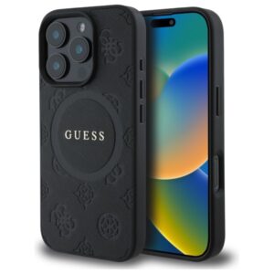 Guess Saffiano Peony Classic Logo MagSafe - dėklas skirtas Apple iPhone 16 Pro Max black - Image 1
