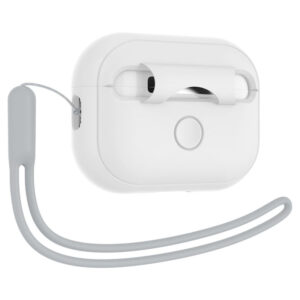 Spigen Silicone Fit Strap - dėklas skirtas Apple AirPods Pro 1 / 2 (White / Grey) - Image 4