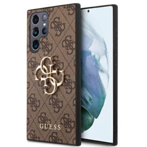 Guess 4G Big Metal Logo - Sasmung Galaxy S22 Ultra Brown - Image 1
