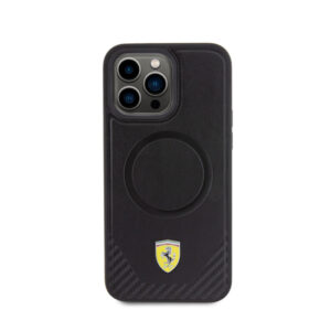 Ferrari Carbon Metal Logo MagSafe - dėklas skirtas Apple iPhone 15 Pro Max Black - Image 3