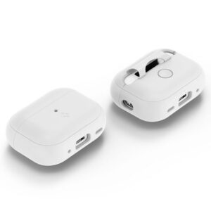 Spigen Silicone Fit Strap - dėklas skirtas Apple AirPods Pro 1 / 2 (White / Grey) - Image 6