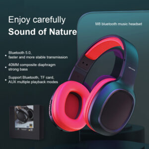 WEKOME M8 - Wireless Over-Ear Bluetooth V5.0 Headphones Black - Image 3