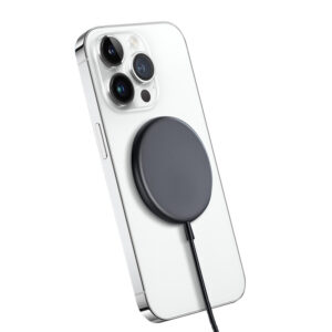 Crong MagSpot - Aluminium belaidis įkroviklis MagSafe Graphite