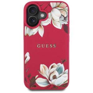 Guess Grained Printed Flower Pattern MagSafe - dėklas skirtas Apple iPhone 16 fuchsia - Image 3