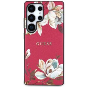 Guess Grained Printed Flower Pattern MagSafe - dėklas skirtas Samsung Galaxy S25 Ultra fuchsia - Image 3