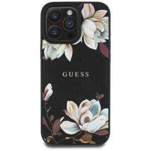 Guess Grained Printed Flower Pattern MagSafe - dėklas skirtas Apple iPhone 16 Pro Max black - Image 3
