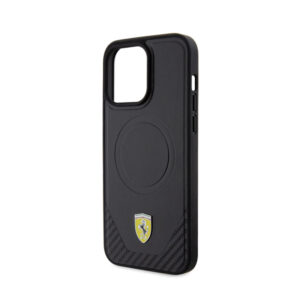 Ferrari Carbon Metal Logo MagSafe - dėklas skirtas Apple iPhone 15 Pro Max Black - Image 6
