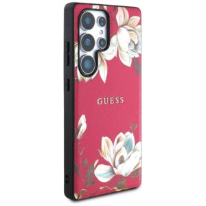Guess Grained Printed Flower Pattern MagSafe - dėklas skirtas Samsung Galaxy S25 Ultra fuchsia - Image 4