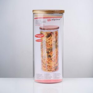 Alpina - Glass Jar/Storage Container with Lid 1250 ml 9.5 x 21 cm - Image 3
