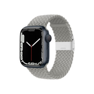 Crong Wave Band – Braided strap for Apple Watch 44/45/46/49 mm (light gray) - Image 4