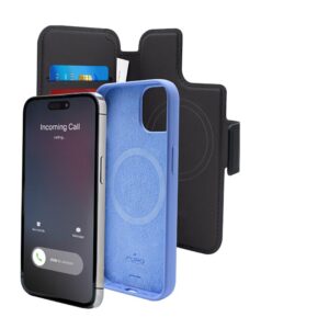 PURO Folio MagSafe dėklas - dėklas 2in1 skirtas Apple iPhone 15 Plus / 14 Plus / 12 Pro Max Black - Image 3