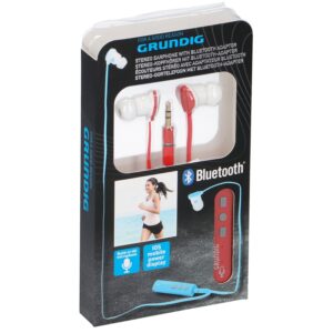 Grundig - Earphones with Bluetooth adapter red