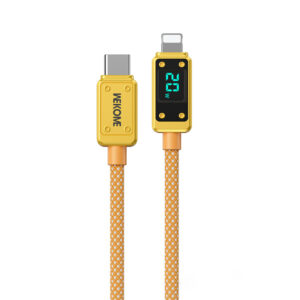 WEKOME WDC-08 Vanguard Series - USB-C to Lightning Fast Charging PD 20W connection cable 1 m aukso spalvos