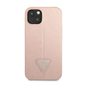 Guess Saffiano Triangle Logo Case - dėklas skirtas Apple iPhone 14 Pink - Image 2