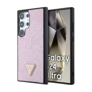 Guess Rhinestone Triangle - Case Samsung Galaxy S24 Ultra Pink - Image 1