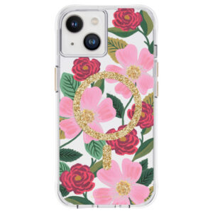 Rifle Paper Clear MagSafe - dėklas decorated in gold skirtas Apple iPhone 14 / Apple iPhone 13 Rose Garden - Image 1