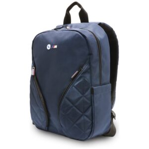BMW Nylon Pockets & Metal Logo - 16" Notebook Backpack Navy Blue - Image 2