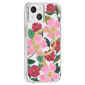 Rifle Paper Clear MagSafe - dėklas decorated in gold skirtas Apple iPhone 14 / Apple iPhone 13 Rose Garden - Image 2