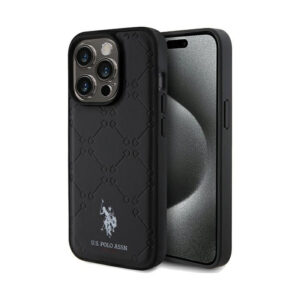 US Polo Assn Yoke Pattern - dėklas skirtas Apple iPhone 15 Pro black - Image 1