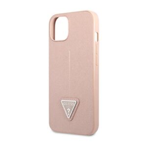 Guess Saffiano Triangle Logo Case - dėklas skirtas Apple iPhone 14 Pink - Image 6