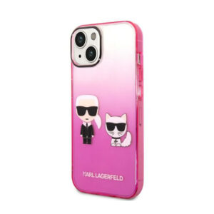 Karl Lagerfeld Gradient Ikonik Karl & Choupette - dėklas skirtas Apple iPhone 14 Plus Pink - Image 2