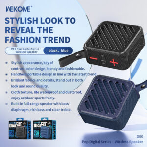 WEKOME D50 Pop Digital Series - Portable Wireless Bluetooth V5.2 Speaker Black - Image 3