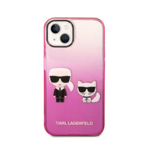 Karl Lagerfeld Gradient Ikonik Karl & Choupette - dėklas skirtas Apple iPhone 14 Plus Pink - Image 3