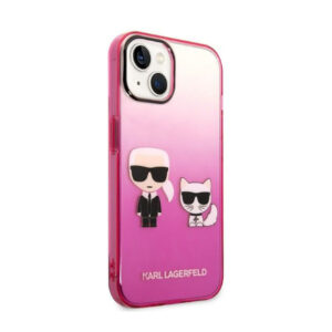 Karl Lagerfeld Gradient Ikonik Karl & Choupette - dėklas skirtas Apple iPhone 14 Plus Pink - Image 4