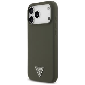 Guess Silicone Triangle Logo MagSafe - dėklas skirtas Apple iPhone 17 Pro Max khaki - Image 2