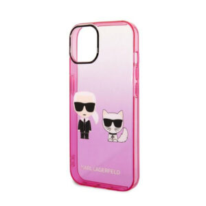 Karl Lagerfeld Gradient Ikonik Karl & Choupette - dėklas skirtas Apple iPhone 14 Plus Pink - Image 6