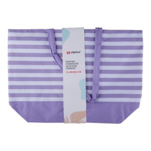 Alpina - Striped Beach Bag 49.3x16x34 cm (Purple / White)