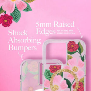 Rifle Paper Clear MagSafe - dėklas decorated in gold skirtas Apple iPhone 14 / Apple iPhone 13 Rose Garden - Image 6